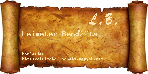 Leimeter Benáta névjegykártya